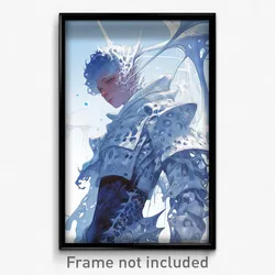 Art Poster - Boy Feeling Bewildered Wearing Webbed White Armor (Print)