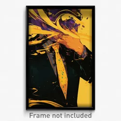 Anime Art Poster - Boy Feeling Stressed Wearing Perfect Yellow Necktie (Print)