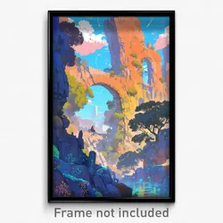Art Poster - Showy Ledge (Psychedelic Trippy Weird 11x17 Print)