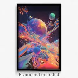 Art Poster - Zigzag Galaxy Battle (Psychedelic Trippy Weird 11x17 Print)
