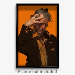Art Poster - Man Feeling Troubled Wearing Zany Orange (Print)