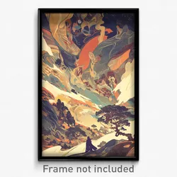 Art Poster - Mountainous Academy (Psychedelic Trippy Weird 11x17 Print)
