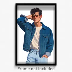 Art Poster - Man Feeling Unhappy Wearing Carefree Denim Jacket (Print)