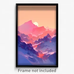 Art Poster - Blissful Ridgeline (Psychedelic Trippy Weird 11x17 Print)