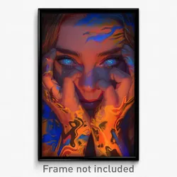 Art Poster - Woman Feeling Possessive Wearing Radiant Torn Sleeves (Print)