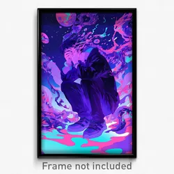 Anime Art Poster - Boy Feeling Bitter Wearing Bubbly Purple (Print)