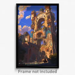 Art Poster - Massive Swedish Architecture (Psychedelic Trippy Weird 11x17 Print)