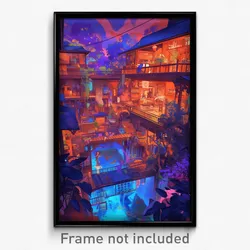 Art Poster - Conventional Watering Hole (Psychedelic Trippy Weird 11x17 Print)