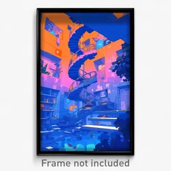 Art Poster - Famous Outbuilding (Psychedelic Trippy Weird 11x17 Print)