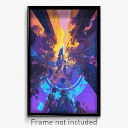 Art Poster - Digital Wire Frame Vale (Psychedelic Trippy Weird 11x17 Print)