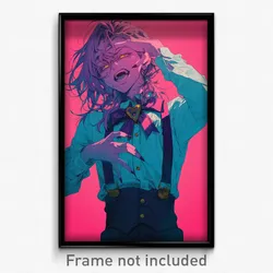 Anime Art Poster - Man Feeling Fright Wearing Flamboyant Aqua Bowtie (Print)