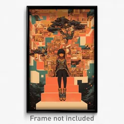 Art Poster - Detailed Shelter (Psychedelic Trippy Weird 11x17 Print)
