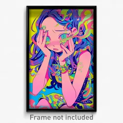 Anime Art Poster - Girl Feeling Unhappy Wearing Imaginative Pencil Dress (Print)