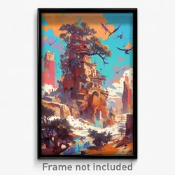 Art Poster - Tall Apiary (Psychedelic Trippy Weird 11x17 Print)