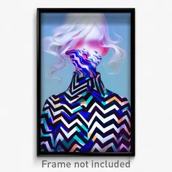 Art Poster - Zigzag Body (Psychedelic Trippy Weird 11x17 Print)