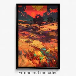 Art Poster - Puzzling Prairie (Psychedelic Trippy Weird 11x17 Print)