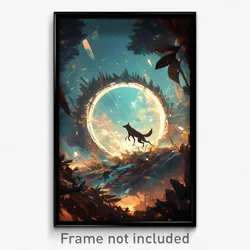 Art Poster - A Mythical Creature Emerging From A Portal