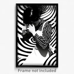 Art Poster - Woman Feeling Self Respecting Wearing Black White Apron (Print)