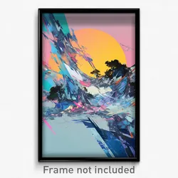 Art Poster - Glitch Art Dump (Psychedelic Trippy Weird 11x17 Print)