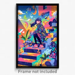 Art Poster - Quaint Steps (Psychedelic Trippy Weird 11x17 Print)