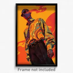 Art Poster - Man Feeling Suspicious Wearing Crafty Front Tie Top (Print)