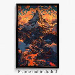 Art Poster - Mountainous Glass (Psychedelic Trippy Weird 11x17 Print)