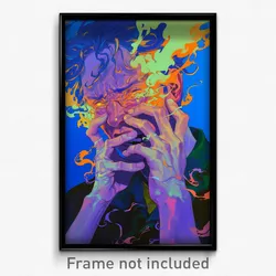 Anime Art Poster - Man Feeling Despair Wearing Vibrant Frilled (Print)
