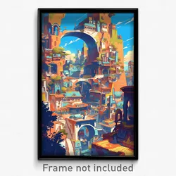 Art Poster - Wonderful Spanish City (Psychedelic Trippy Weird 11x17 Print)