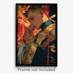 Art Poster - Boy Feeling Courage Wearing Royal Chinese Clothes (Print)