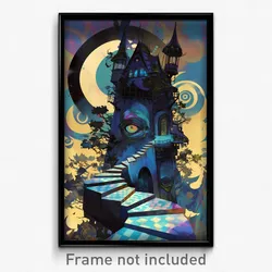 Art Poster - Blue Turret (Psychedelic Trippy Weird 11x17 Print)