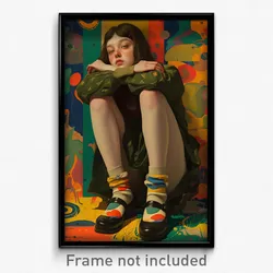 Art Poster - Woman Feeling Melancholy Wearing Advanced Bobby Socks (Print)