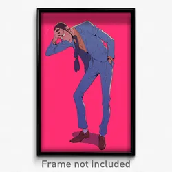 Anime Art Poster - Man Feeling Anger Wearing Pricey Taut Clothes (Print)