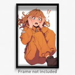 Anime Art Poster - Girl Feeling Shocked, Acceptable Orange Jumpsuit (Print)