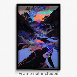 Art Poster - Detailed River (Psychedelic Trippy Weird 11x17 Print)