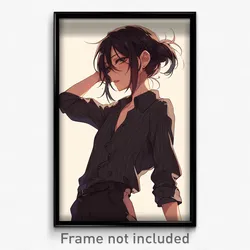 Anime Art Poster - Boy Feeling Mixed Up, Stupendous Pinstripe Shirt (Print)