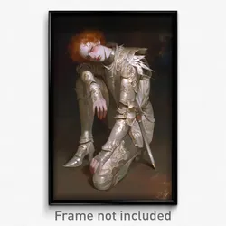 Art Poster - Boy Feeling Humiliation Wearing Silver Tactical Clothes (Print)