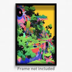Art Poster - Green Corner, (Psychedelic Trippy Weird 11x17 Print)