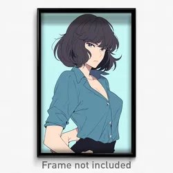 Anime Art Poster - Woman Feeling Self Loathing, Original Side Tie Shirt (Print)