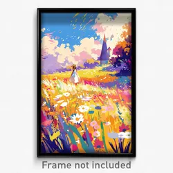 Art Poster - Animated Meadow (Psychedelic Trippy Weird 11x17 Print)