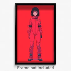 Anime Art Poster - Girl Feeling Gloomy Wearing Well To Do Pilot Suit (Print)