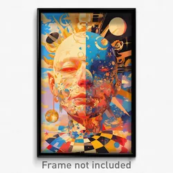 Art Poster - Amazing Sun And Moon (Psychedelic Trippy Weird 11x17 Print)