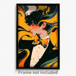 Art Poster - Boy Feeling Longing Wearing Flamboyant Yellow Bowtie (Print)