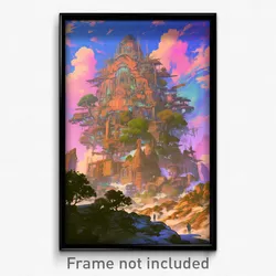 Art Poster - Deserted Stronghold (Psychedelic Trippy Weird 11x17 Print)