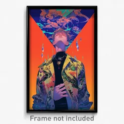 Anime Art Poster - Boy Feeling Schadenfreude, Sophisticated Tented Shirt (Print)