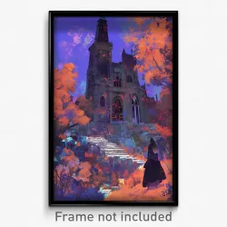 Art Poster - Dark Mansion (Psychedelic Trippy Weird 11x17 Print)