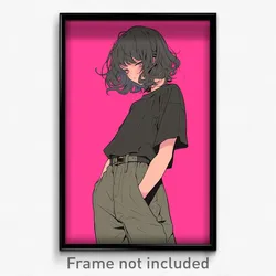 Anime Art Poster - Boy Feeling Scorn Wearing Feminine Pants (Print)