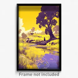 Art Poster - Calm Country (Psychedelic Trippy Weird 11x17 Print)