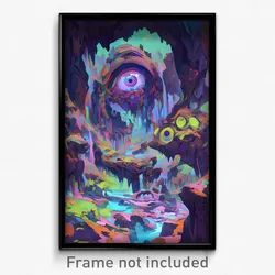 Art Poster - Majestic Cavern (Psychedelic Trippy Weird 11x17 Print)