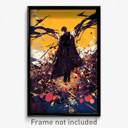Anime Art Poster - Man Feeling Hope Wearing Academic Black Cloak (Print)