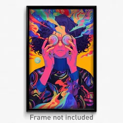 Anime Art Poster - Man Feeling Baffled, Well Made Eyewear On Headwear (Print)